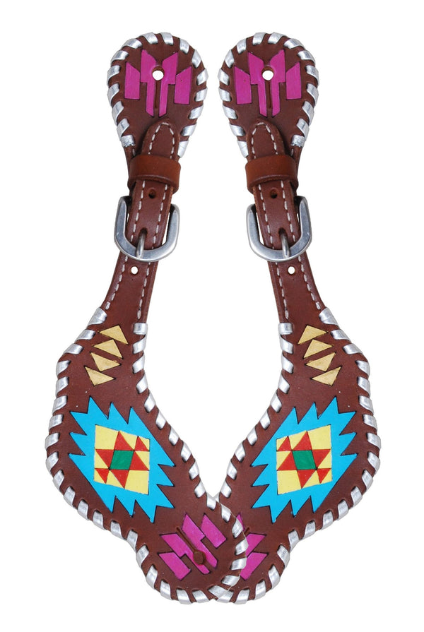 RAFTER T LADIES'S SPUR STRAP PAINTED AZTEC