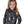 Load image into Gallery viewer, Girls Pullover Button Up (Black with Splatter Print Lightweight Stretch Jersey)
