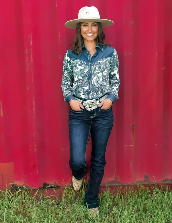 Cowgirl Tuff Boot Stitch Trousers