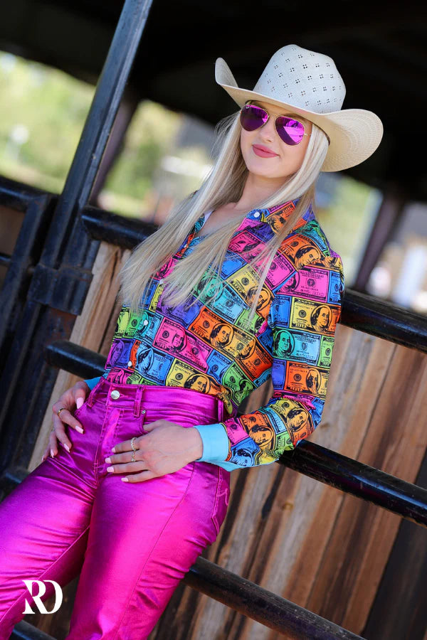 ALL ABOUT THE BENJIS SATIN PERFORMANCE RODEO SHIRT by RANCH DRESSN