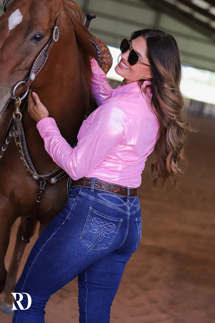 PETAL PINK SPARKLE PERFORMANCE RODEO SHIRT – Josey Western Store