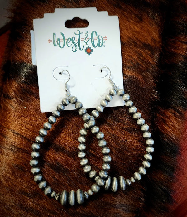 West & Co. Faux Navajo Pearl Dangle Hoop Earring Set