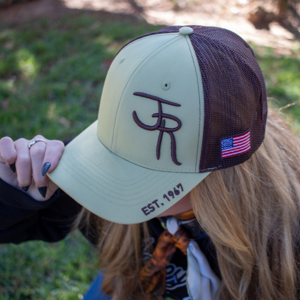 Josey Ranch Custom Cap Structured Lime Twill with Brown Mesh