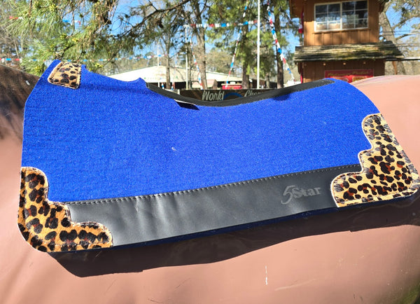 5 Star 30 x 30  7/8" Royal Blue "All Around" Wool Saddle Pad