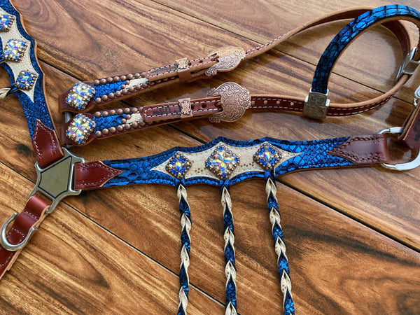 Blue & Rose Gold Mystic w/Tassels