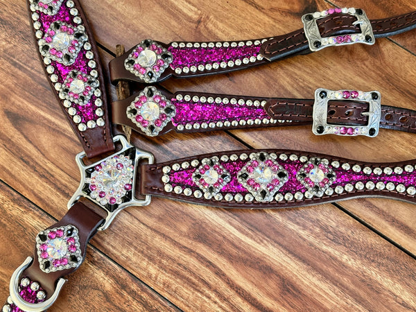 Rockin Wilson Fushia Chunky Glitter Tack Set