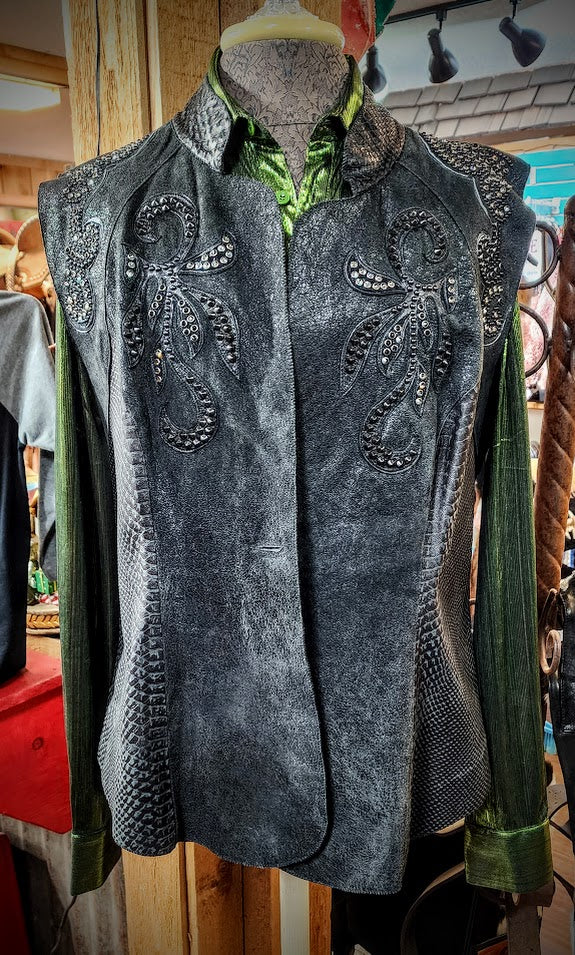 FROM MARTHA'S CLOSET!  Custom Made Leather Vest by Kippys