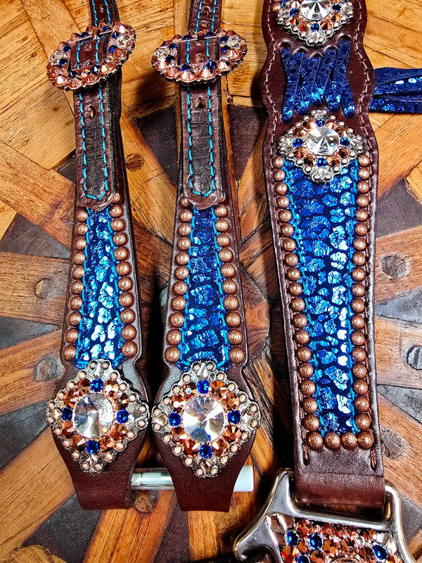 Rockin Wilson Shiny Blue Cheetah with Crosstitch