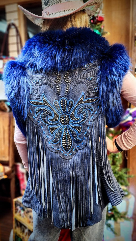 FROM MARTHA'S CLOSET!  Custom Made Leather Vest by Kippys