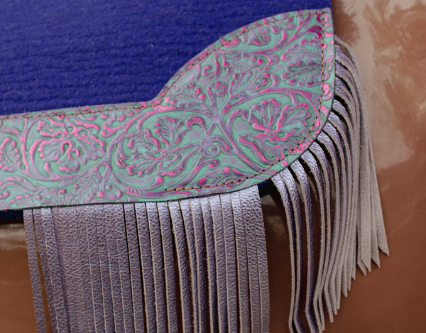 5 Star " All Around" 3/4 Blue Felt Saddle Pad W/ Fringe