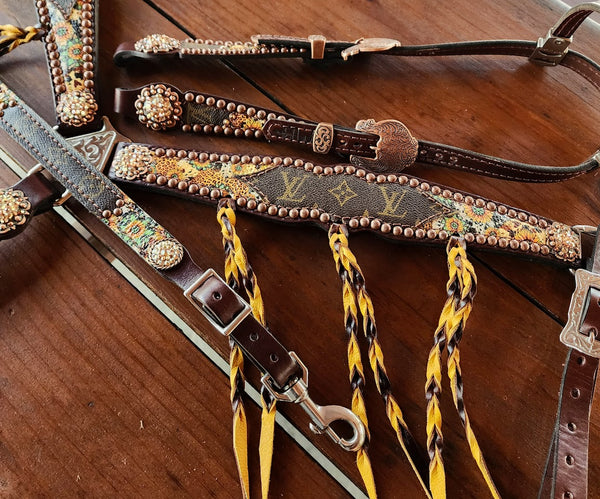 Rockin Wilson Sunflower Print with Louis Vuitton Overlay Tack Set