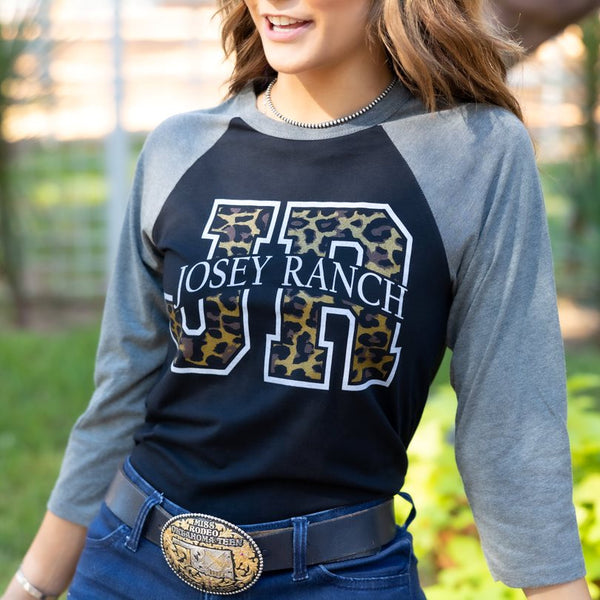 Josey Ranch 3/4 sleeve with Cheetah Lettering