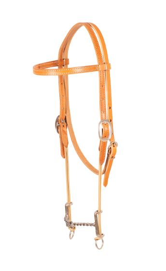 Classic Equine Loomis Browband with Draw Gag Bit