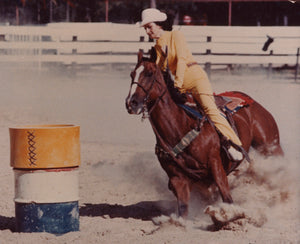 Martha Josey Riding Cebe Reed in a barrel race