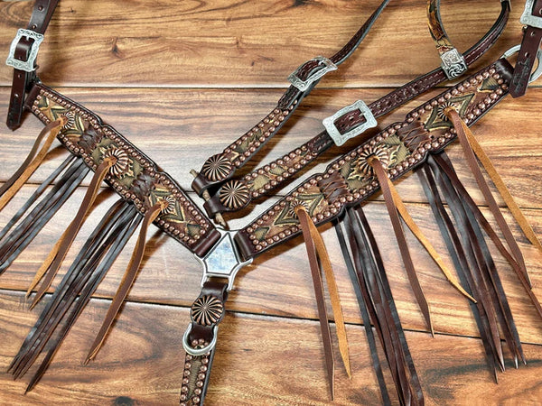 Rockin Wilson Brown Laredo Tack Set with Cross Stitch