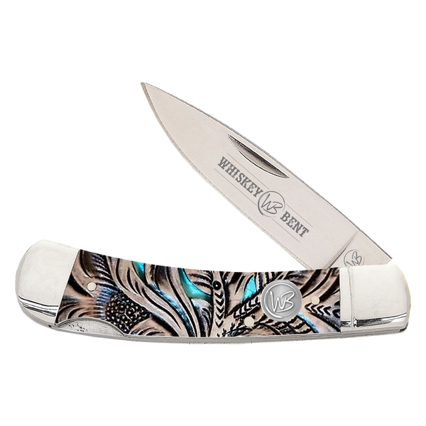 Floral Turquoise Lock Knife