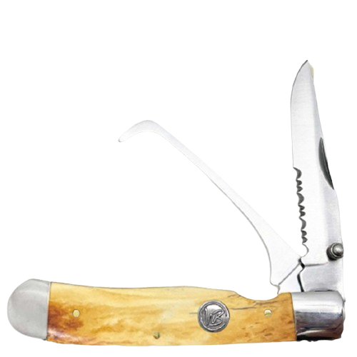 Burnt Bone Hoofpick Knife with Clip