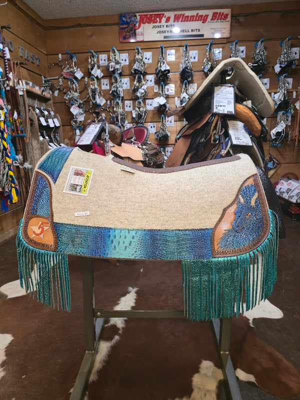 5 Star 30x28 3/4" "Barrel Racer" Natural Contoured Dragon Riders- Blue