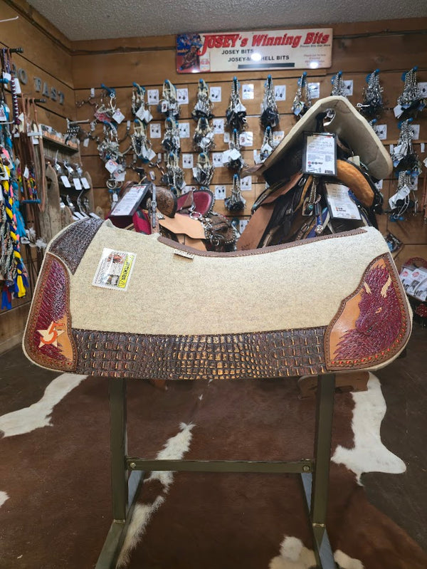 5 Star 30x30 3/4" "All Around" Natural Contoured Dragon Riders- Red