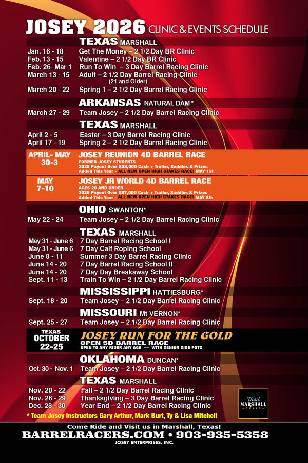 2026 Martha Josey Barrel Racing & Rodeo Horse Record Book