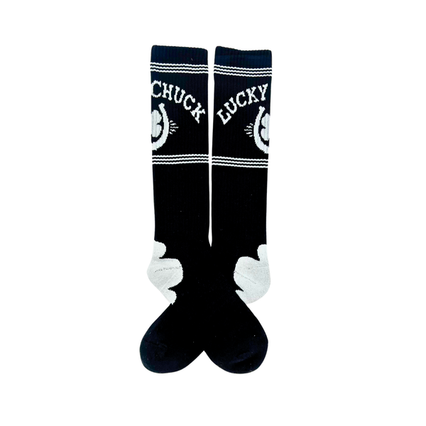Retro Lucky Chuck Black/White Performance Boot Socks