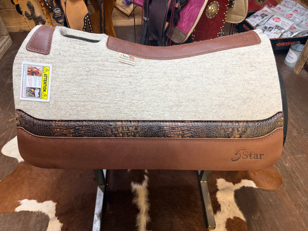 5 Star Saddle Pad Contoured Natural Barrel Pad