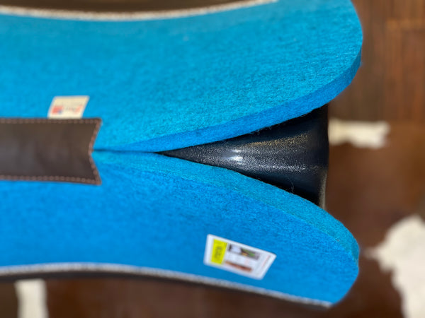 5 Star 30"x 30" 7/8" Turquoise "All Around" Elevated Flex Fit w/ Golden Leopard & Brown Dbl Wear Leathers