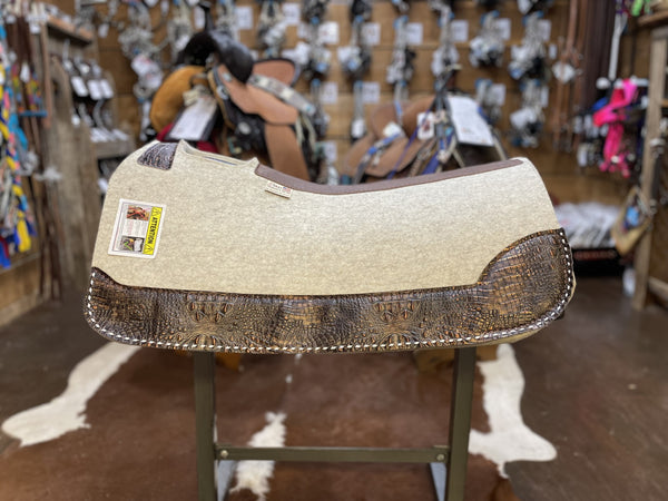 5 Star 30x30 7/8" "All Around"  Natural w/Brown Copper Croc Wear Leathers