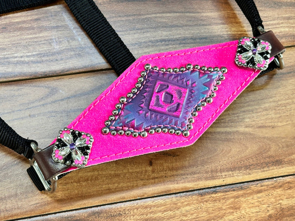 Pink Glitter with Aztec Overlay Halter