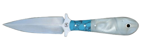 Pearl Agate Vaquero Dagger Knife w/Sheath