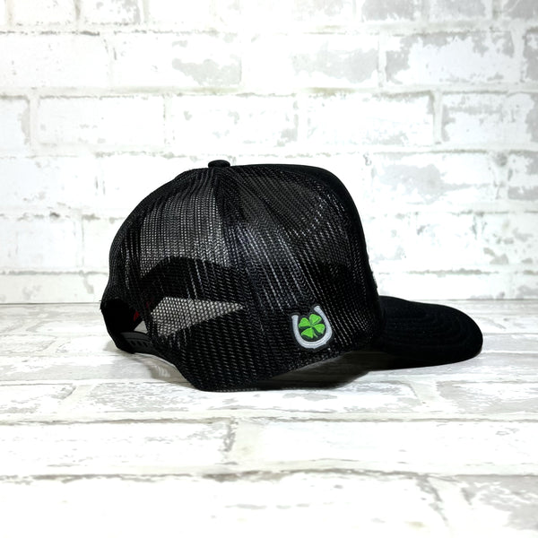One Lucky Cowgirl Black Patch Trucker Hat
