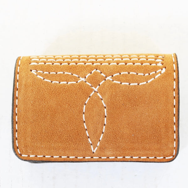 Toast Suede Business Card Holder