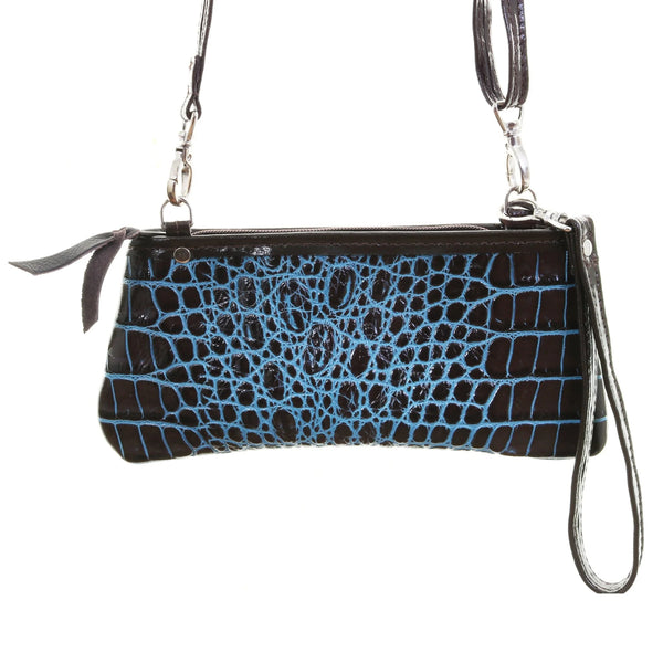 Blue Albuquerque Croc Clutch