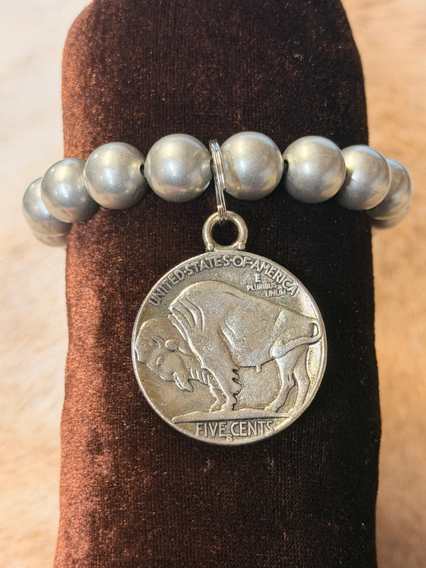 Buffalo Nickel Charm Bracelet