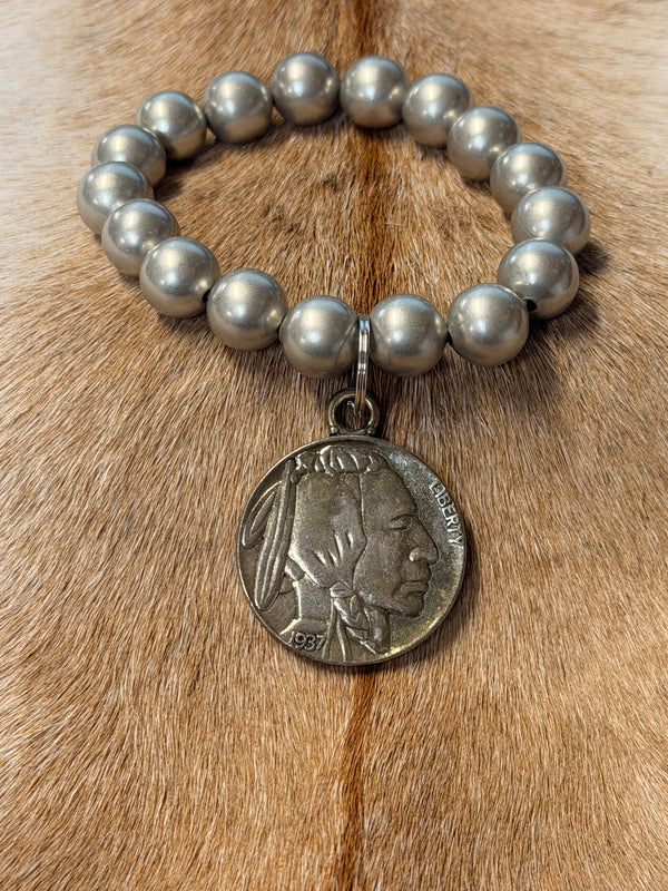 Buffalo Nickel Charm Bracelet