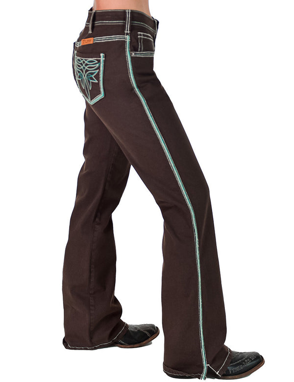 Cowgirl Tuff Go West Jean w/ Turquoise Stitching