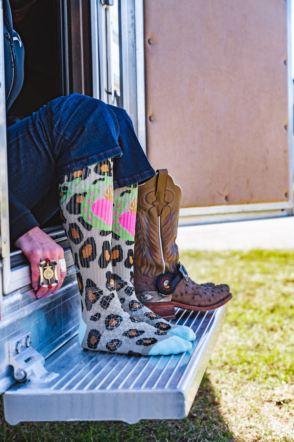 Lucky Leopard Diva Performance Boot Socks
