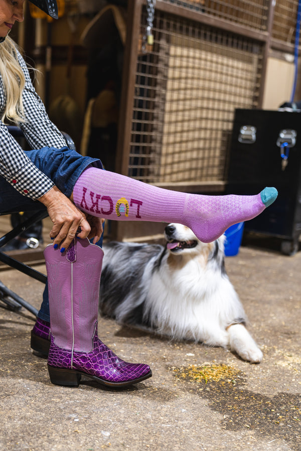 Lucky Lavender Light Pink Performance Boot Socks