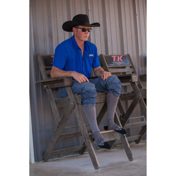 The Cowboy- Grey Performance Boot Socks