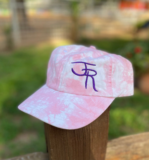 Josey Ranch Custom Cap Unstructured Pink Tie Dye w/ Purple Embroidery