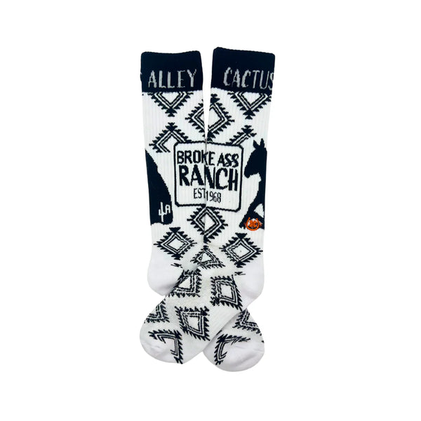 Cactus Alley-Browe Ass Ranch Blk/White Performance Socks