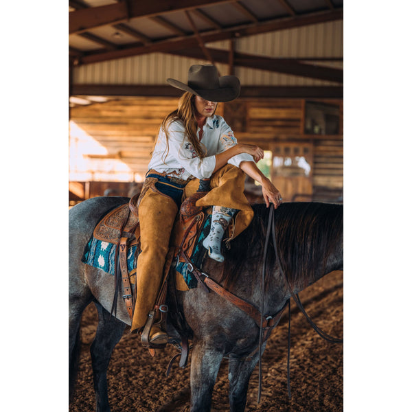Cosmic Cowgirl Light Blue Performance Boot Socks