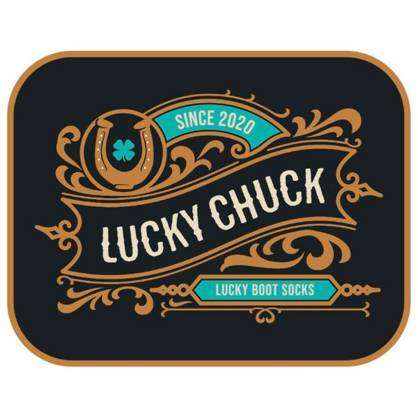 Lucky Chuck Gold Script Logo Sticker
