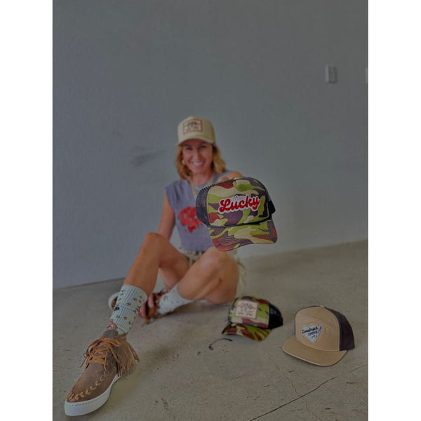 Let’s Get Lucky Camo Patch Trucker Hat