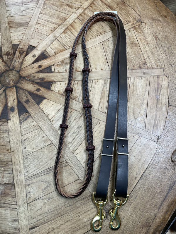 Jerry Beagley Leather Braided Knot Reins