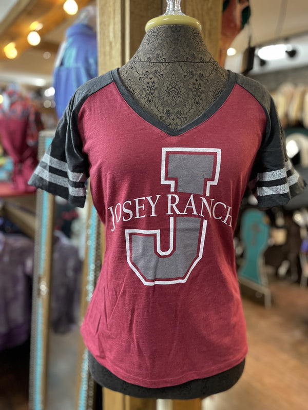 Big "J" Josey Ranch Ladies V-Neck T-Shirt