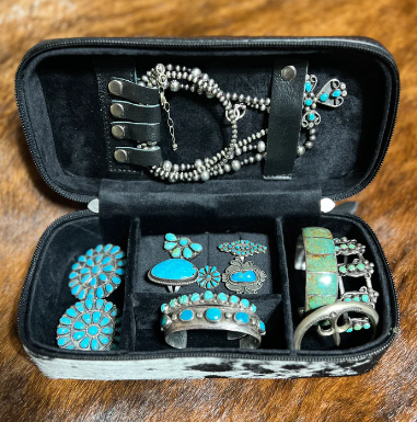 Personalized Cowhide Jewelry Box Travel Jewelry Storage 