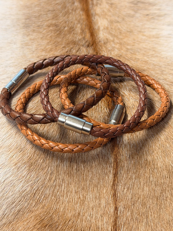 Braided Leather Cuff Bracelet