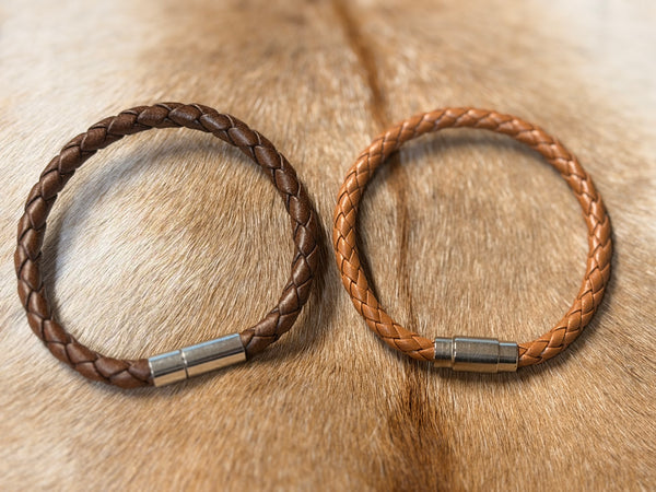 Braided Leather Cuff Bracelet