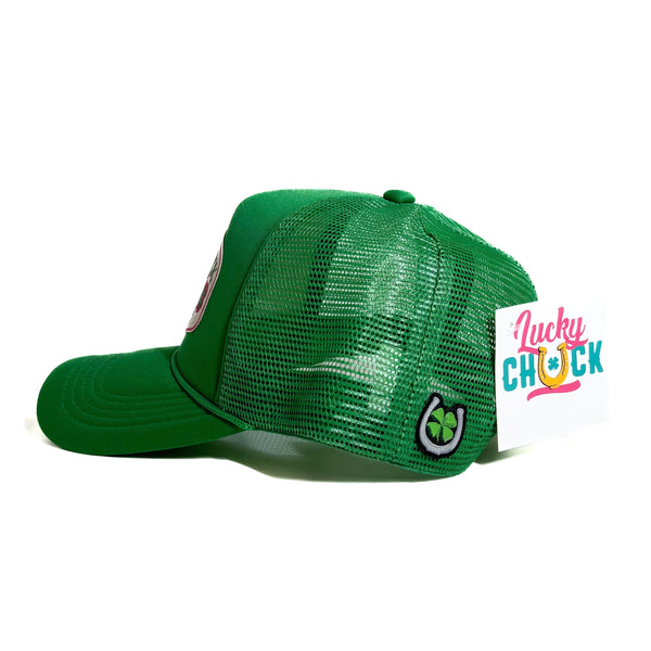 Lucky SteerHead & Clover Patch Green Trucker Hat